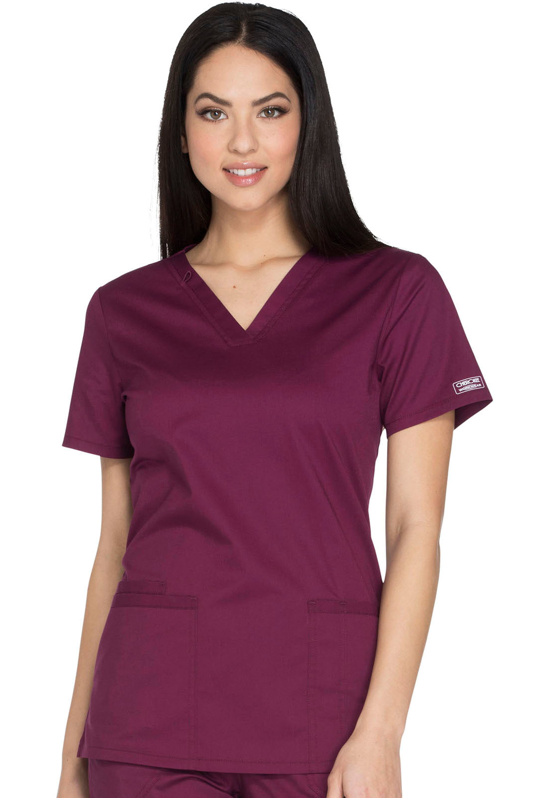Women's V-Neck Top - Wine